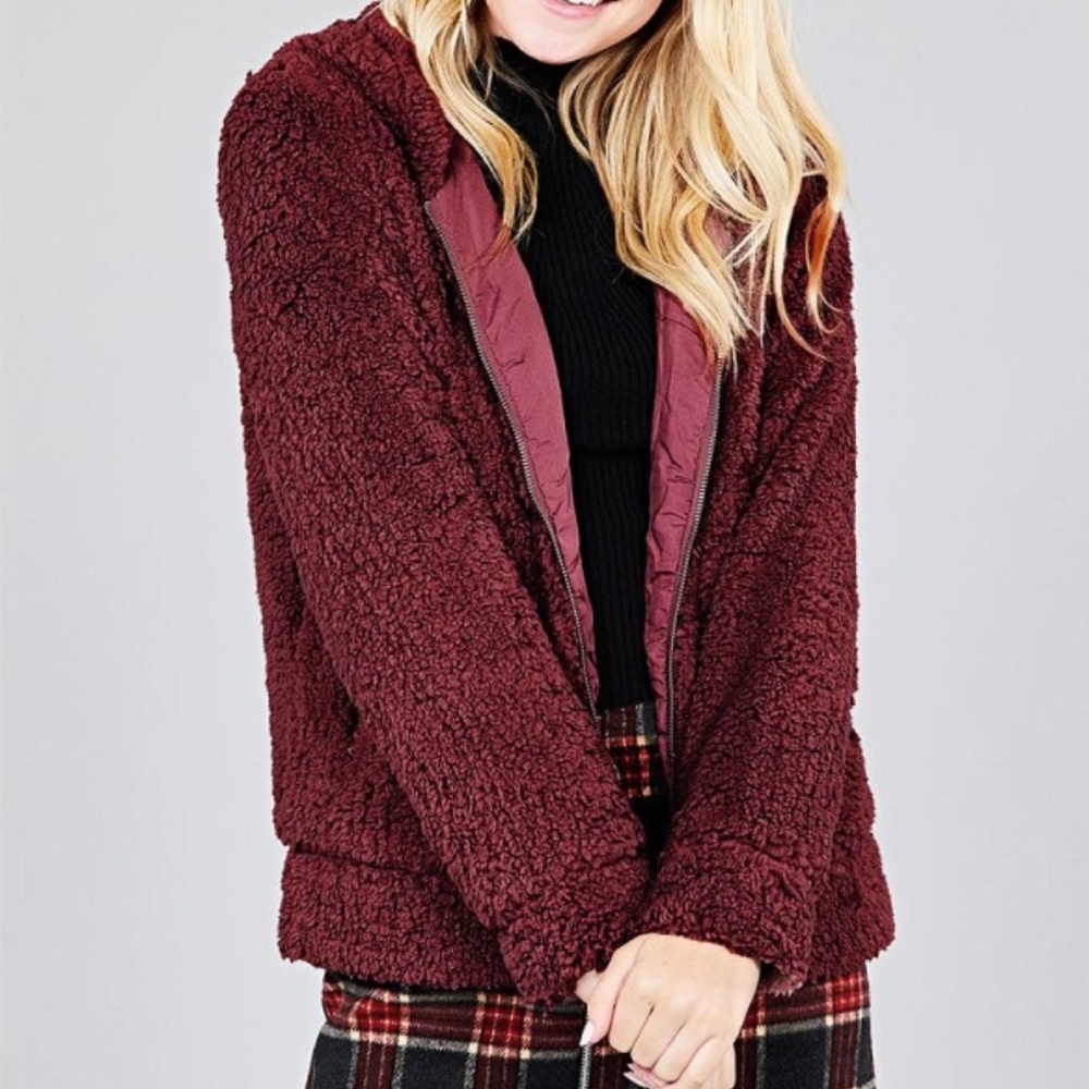 SO SOFT (black color) and Cozy Fur Zip Up Jacket